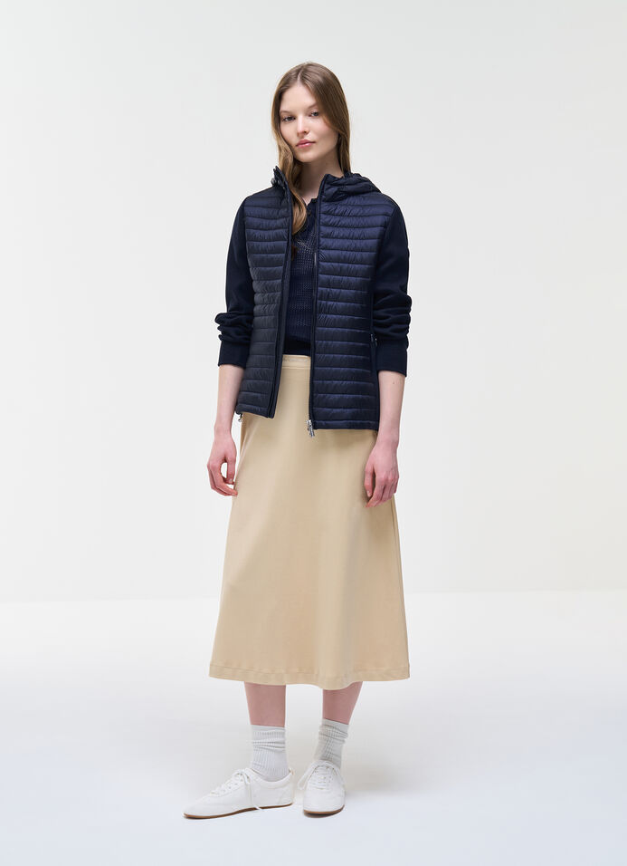 Hybrid padded jacket with hood