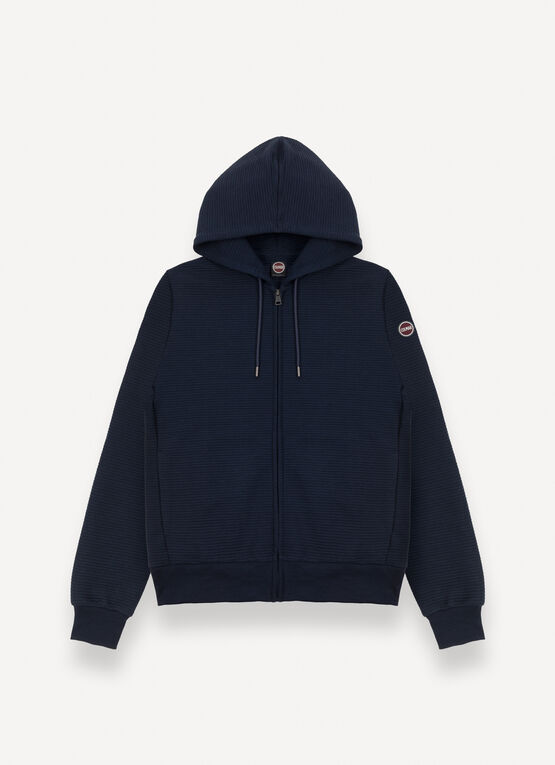 Felpa con zip e cappuccio ottoman millerighe