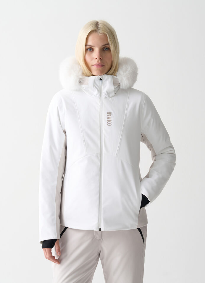 Two-tone ski jacket with fur image number 2