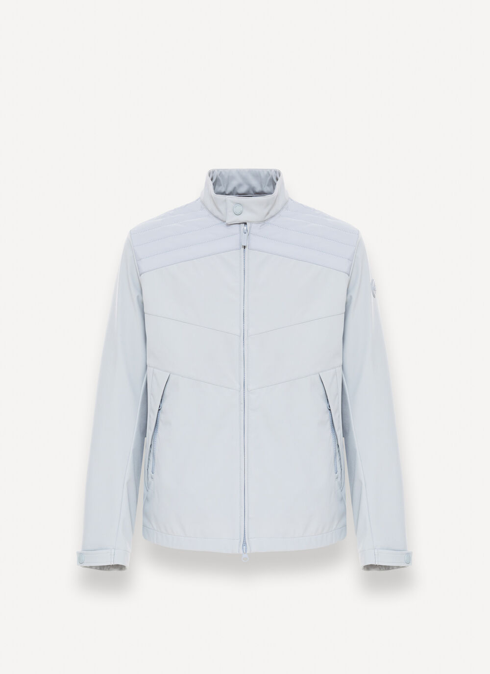 Bi-material wad-padded biker jacket image number 4