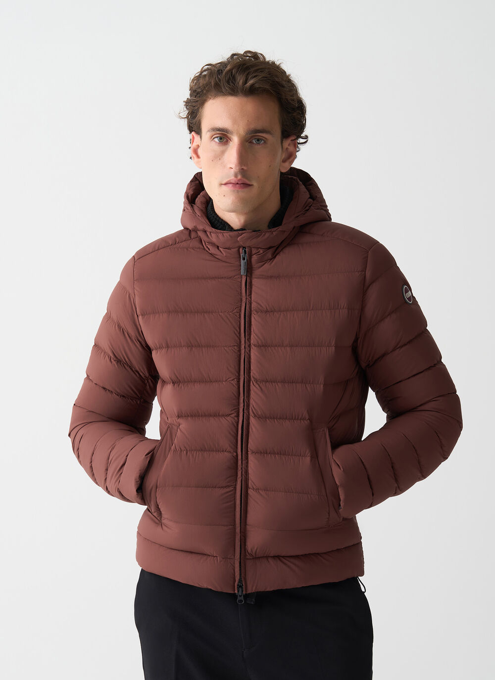 Down jacket with hood image number 1