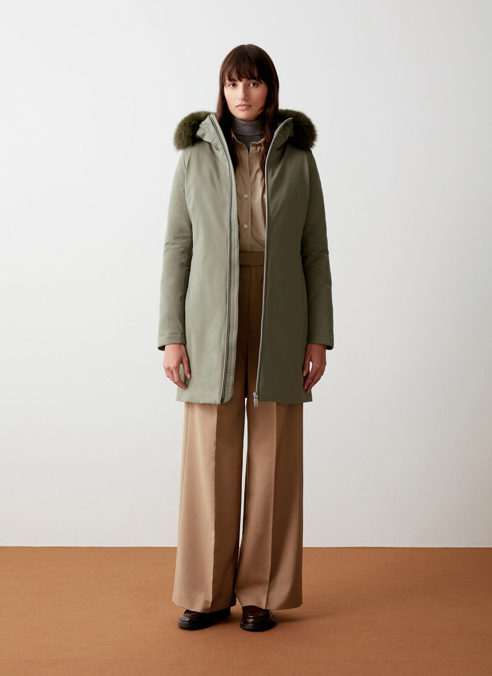 Waterproof down jacket with faux fur image number 0