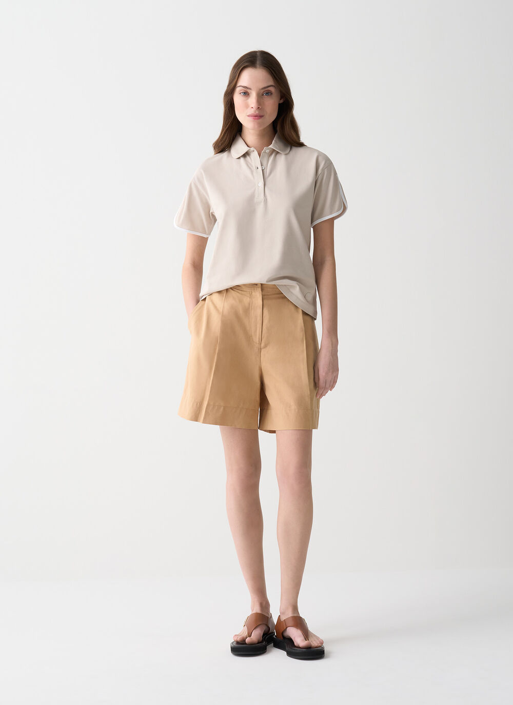 Polo-shirt with rounded sleeves image number 0