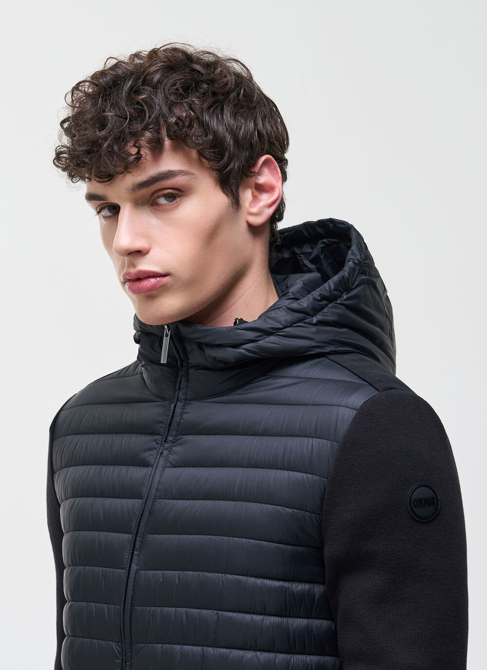 Hybrid padded jacket with hood image number 2
