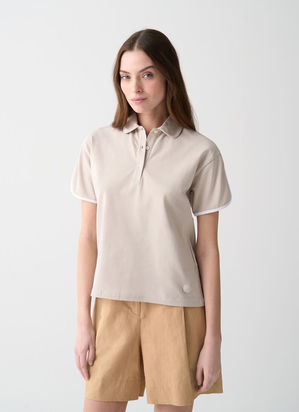Polo-shirt with rounded sleeves image number 1