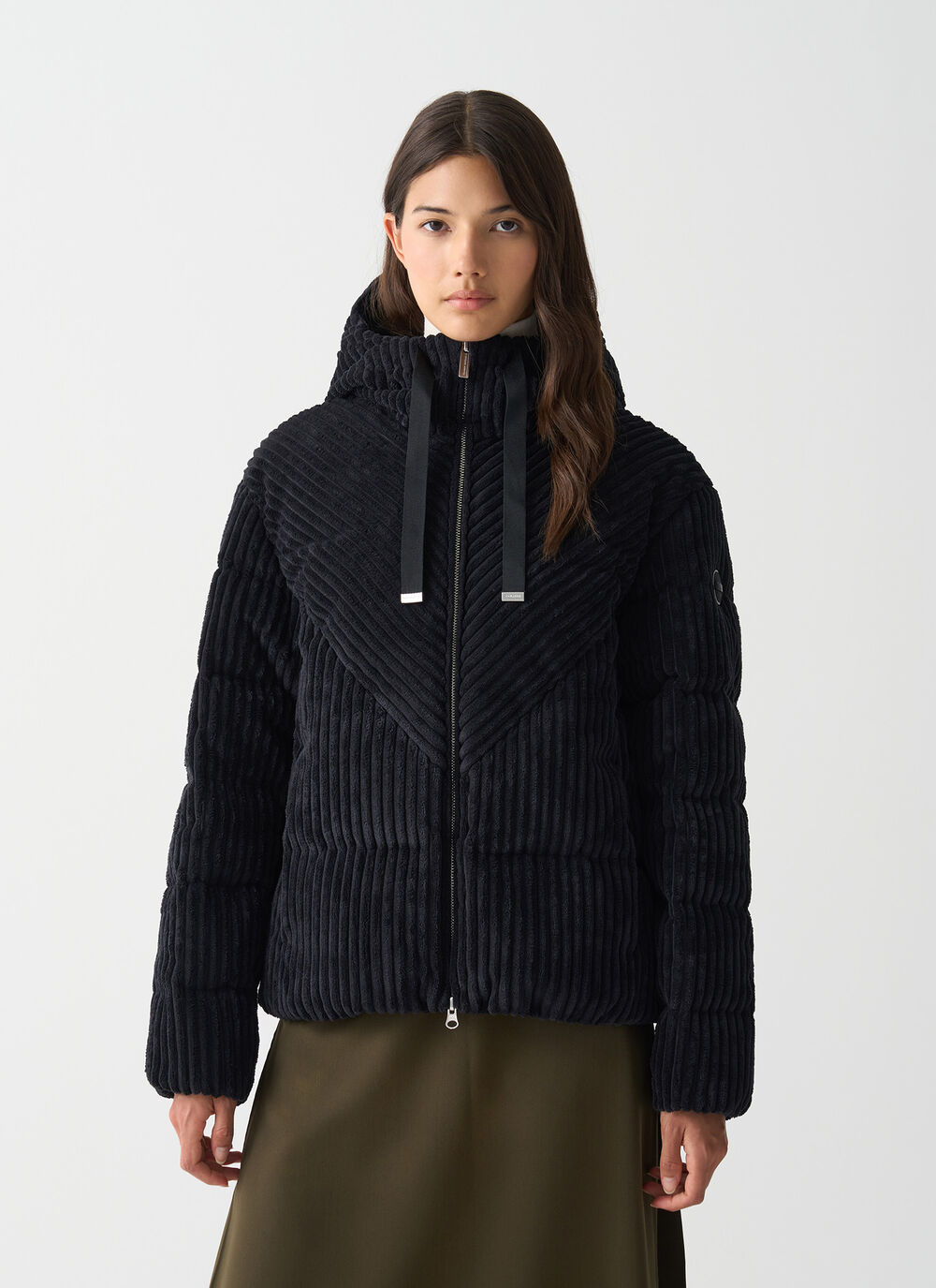 Daunenjacke mit Kapuze aus Cord image number 1