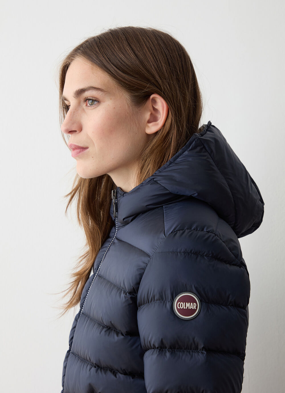 Short down jacket with attached hood image number 2
