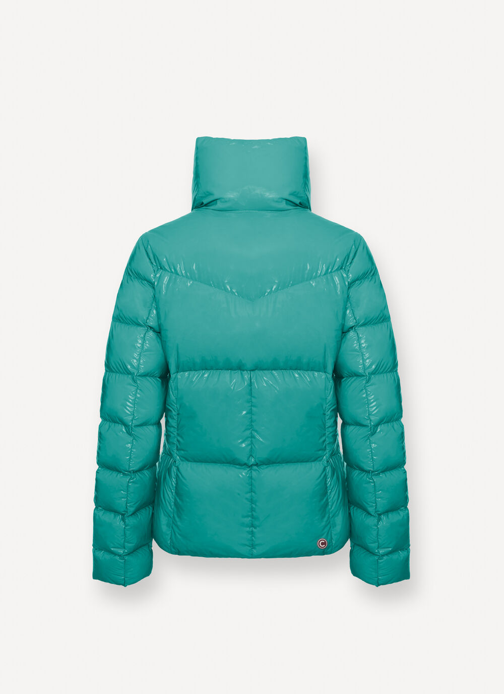 Super-glossy down jacket with padded collar image number 5