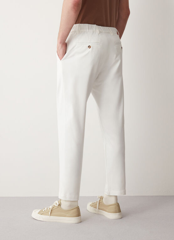 Chino-cut trousers with elasticated waistband