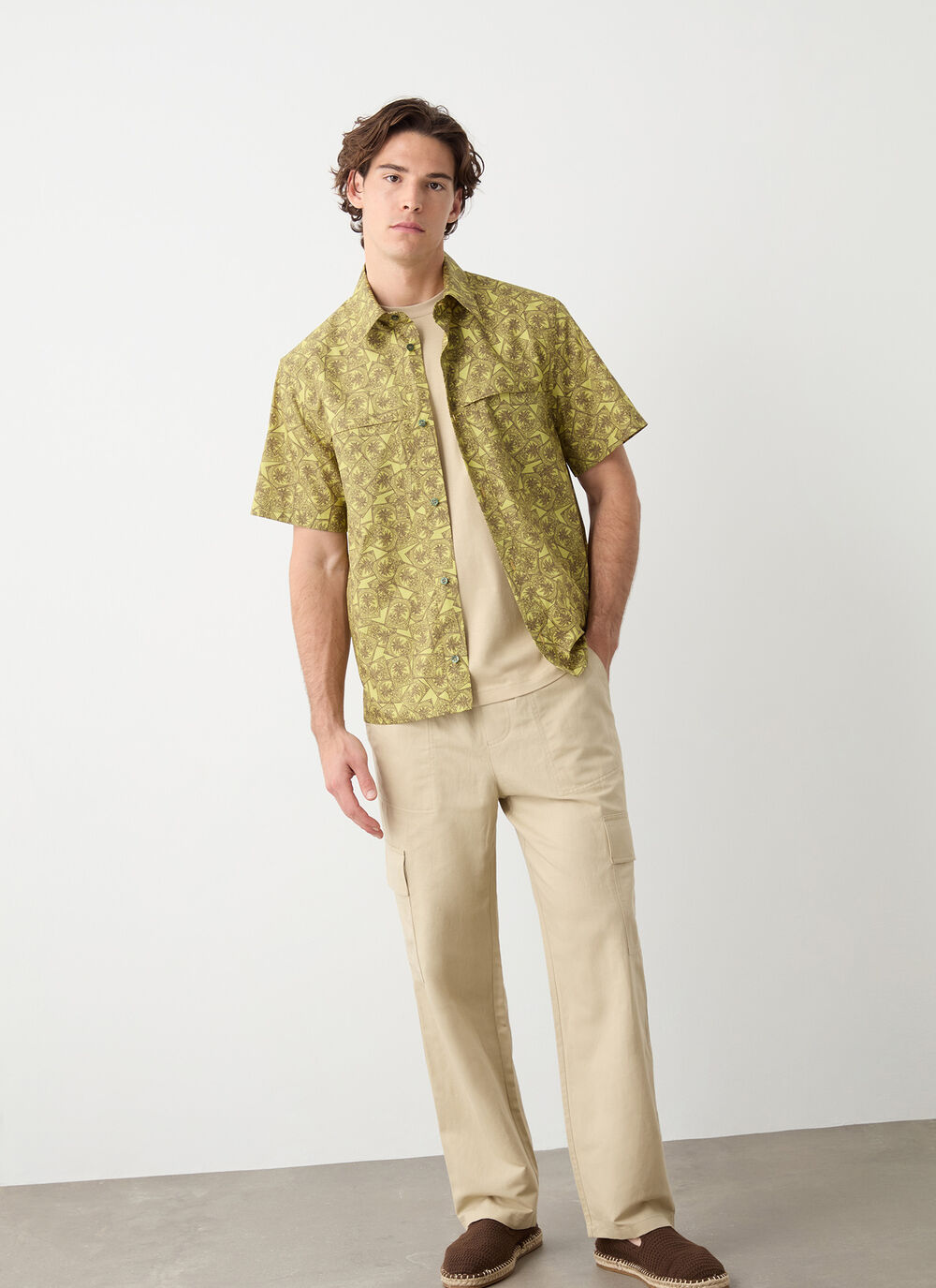 Linen safari trousers image number 0
