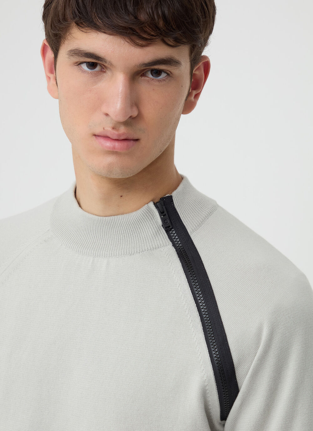 Pullover with asymmetrical zip  image number 1