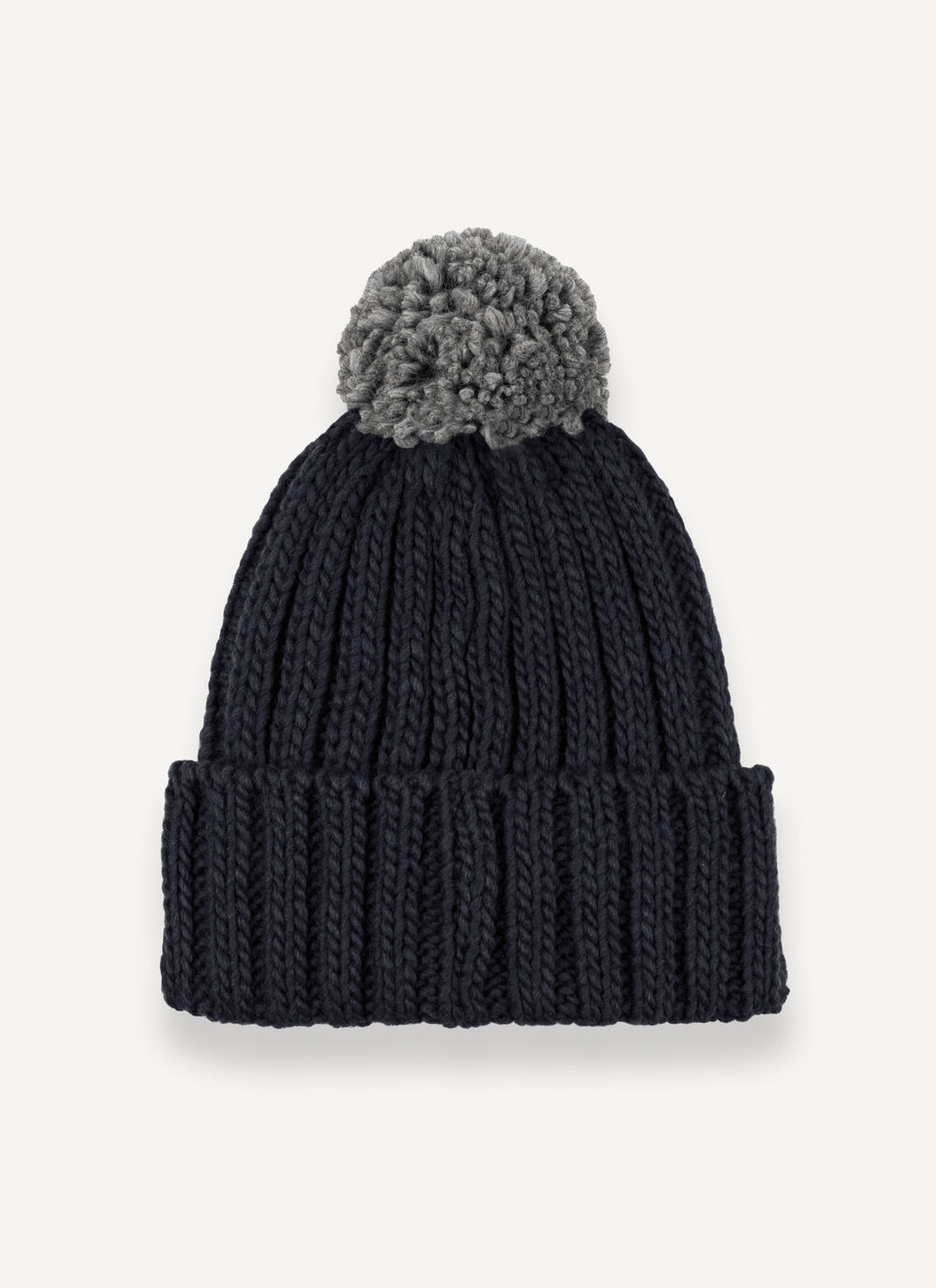 Unisex rib-knit hat with pom-pom image number 3