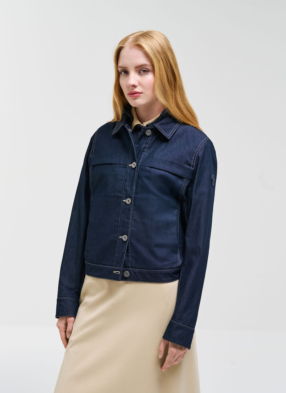 Denim jacket with detachable hood image number 1