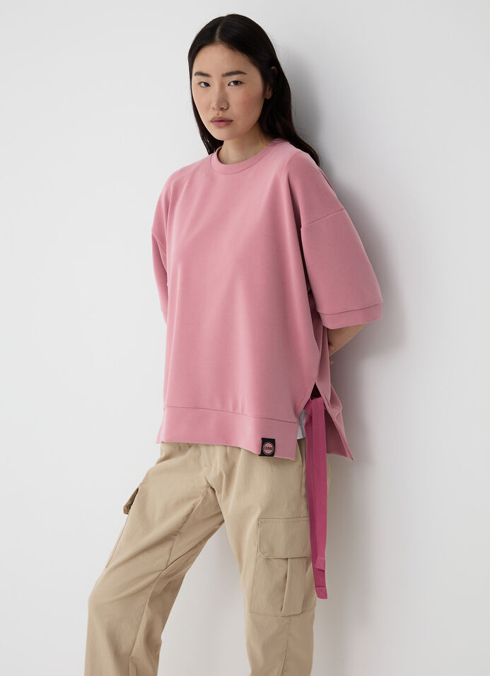 Short-sleeved sweatshirt with drawstring image number 2