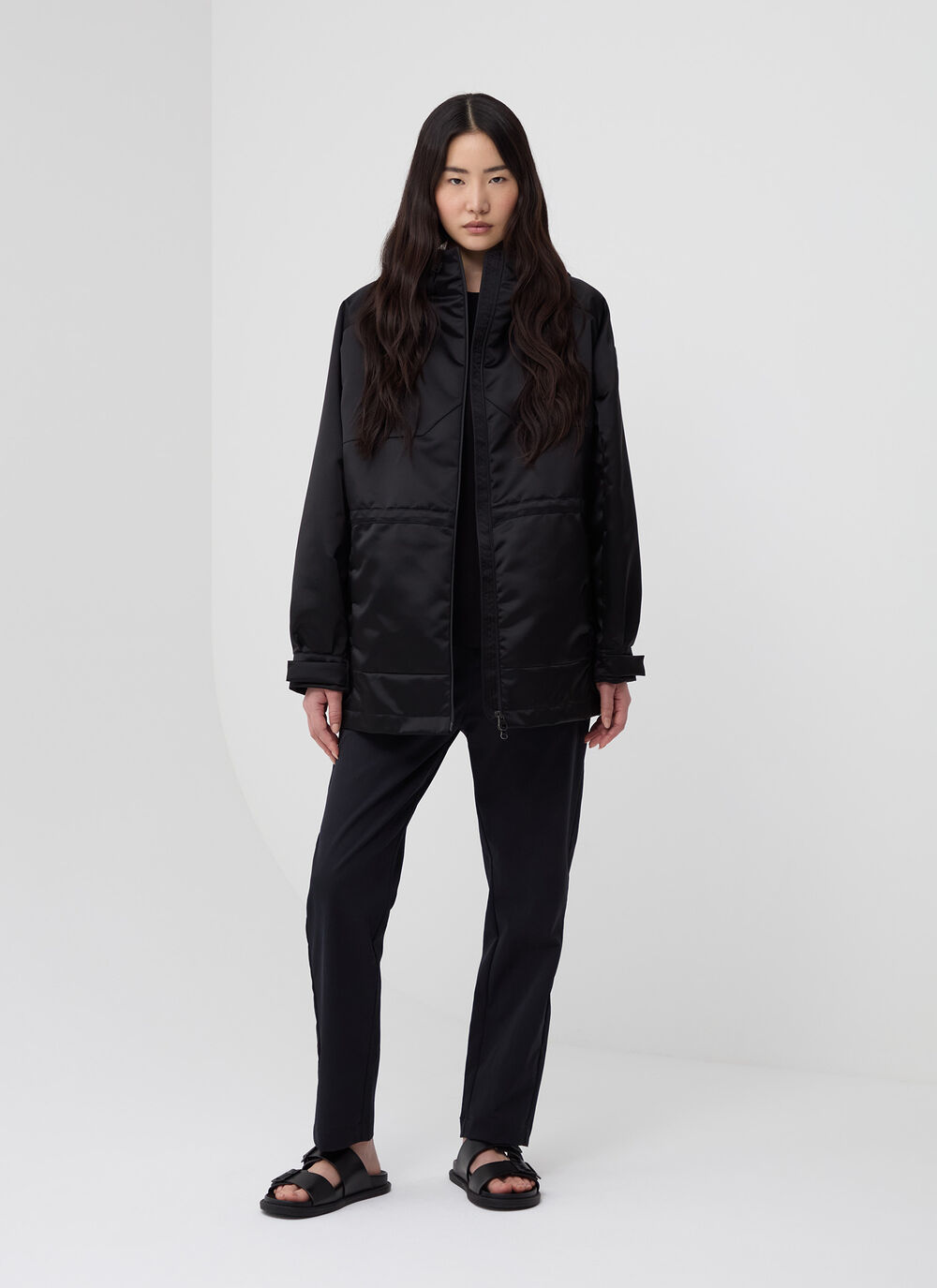 Long satin jacket image number 0