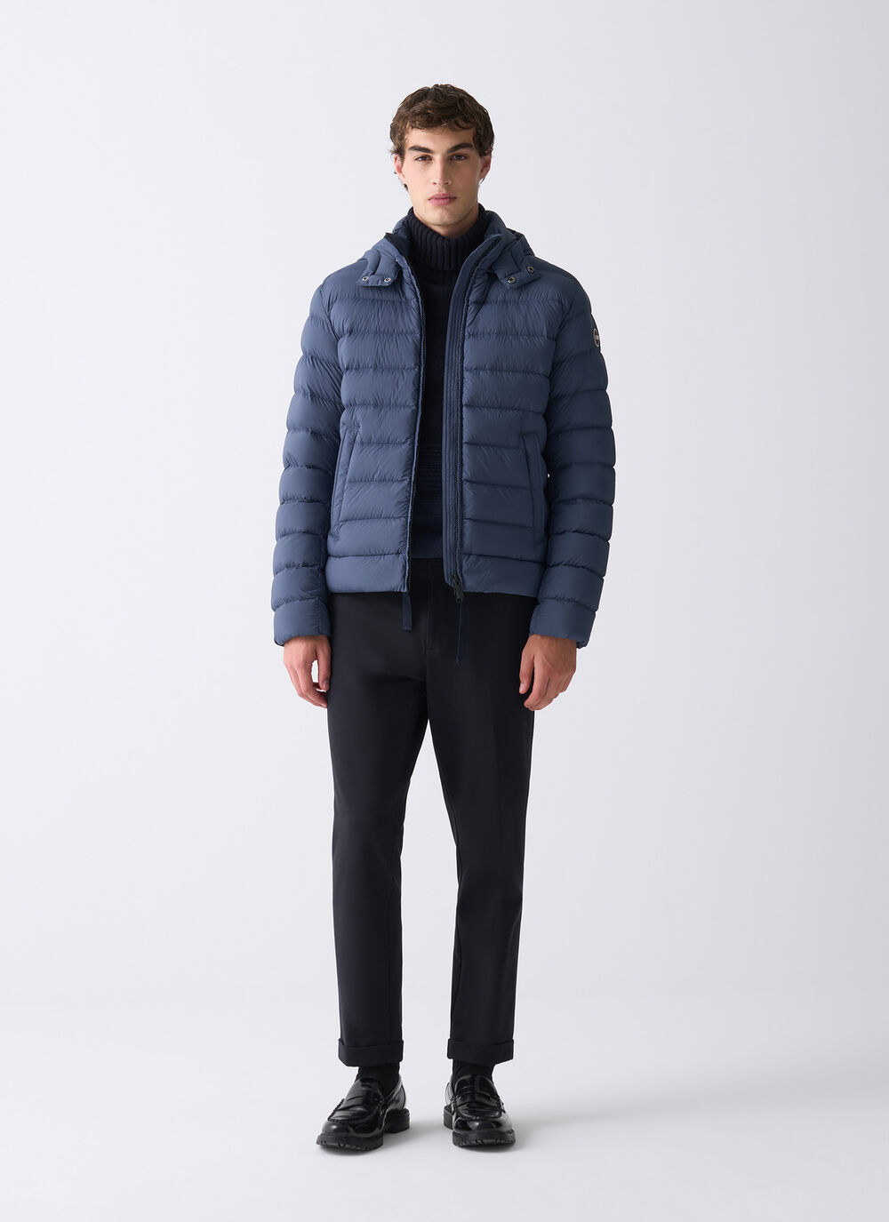 Down jacket with detachable hood image number 0