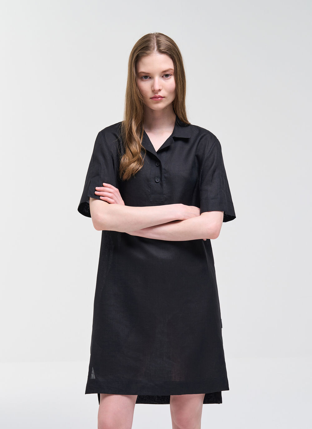 Linen Shirt Dress image number 1