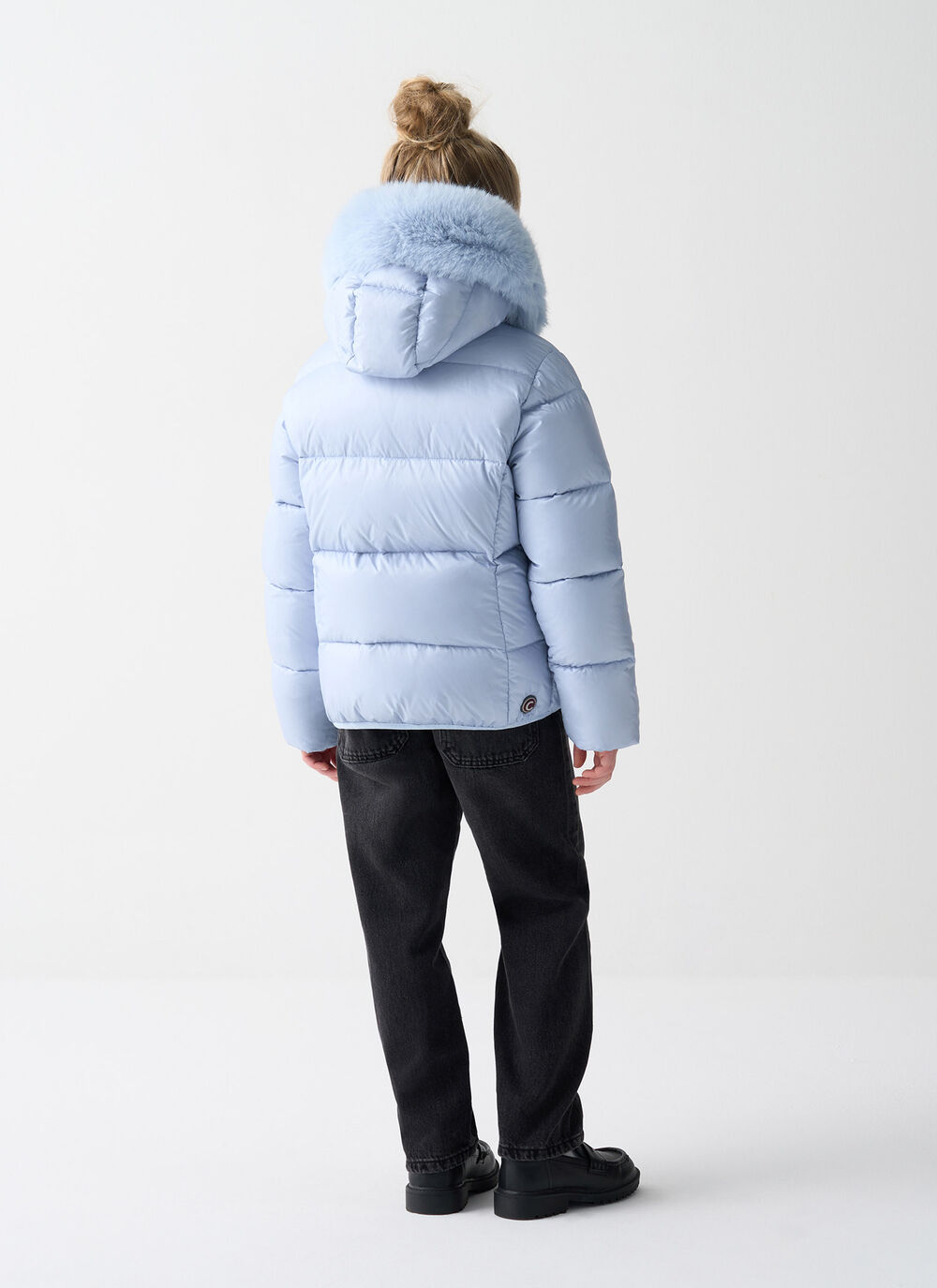 Glossy down jacket with fur image number 3