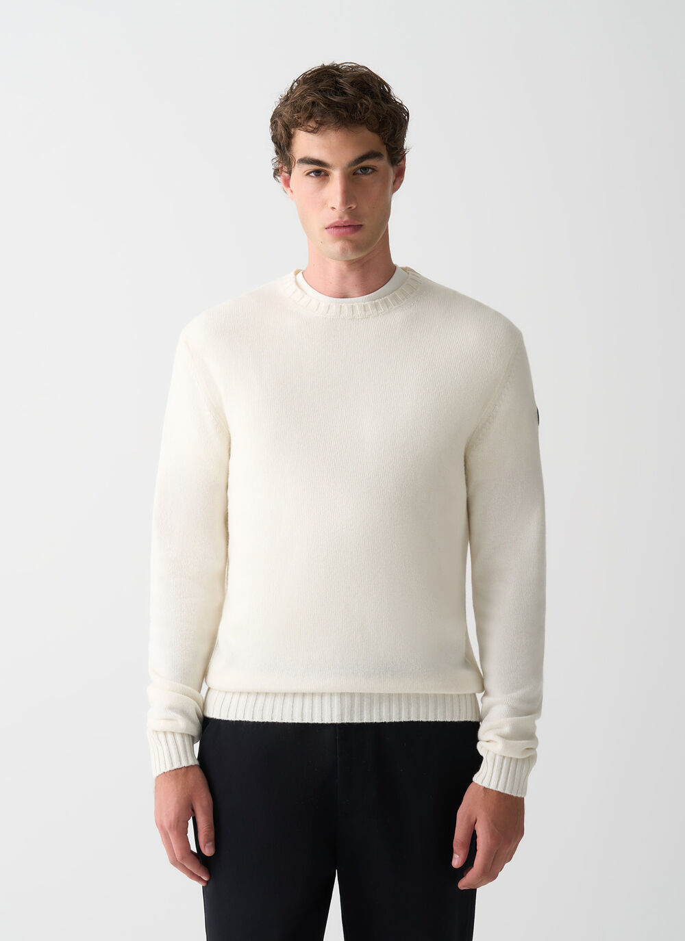 Branded wool pullover image number 1