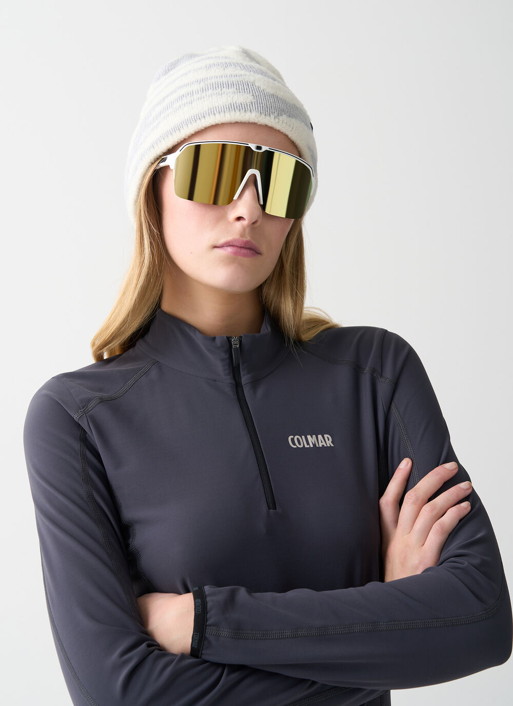 Thermal stretch ski jumper with half-zip image number 2