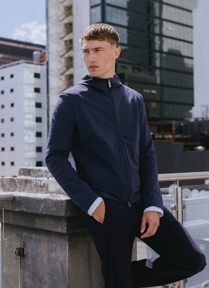 Stretch jacket with hood 