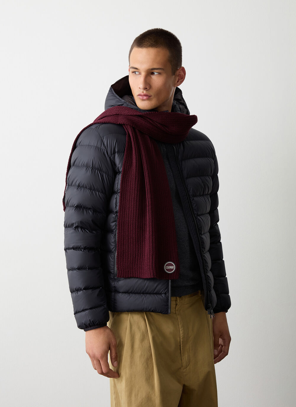 Branded wool unisex scarf image number 0