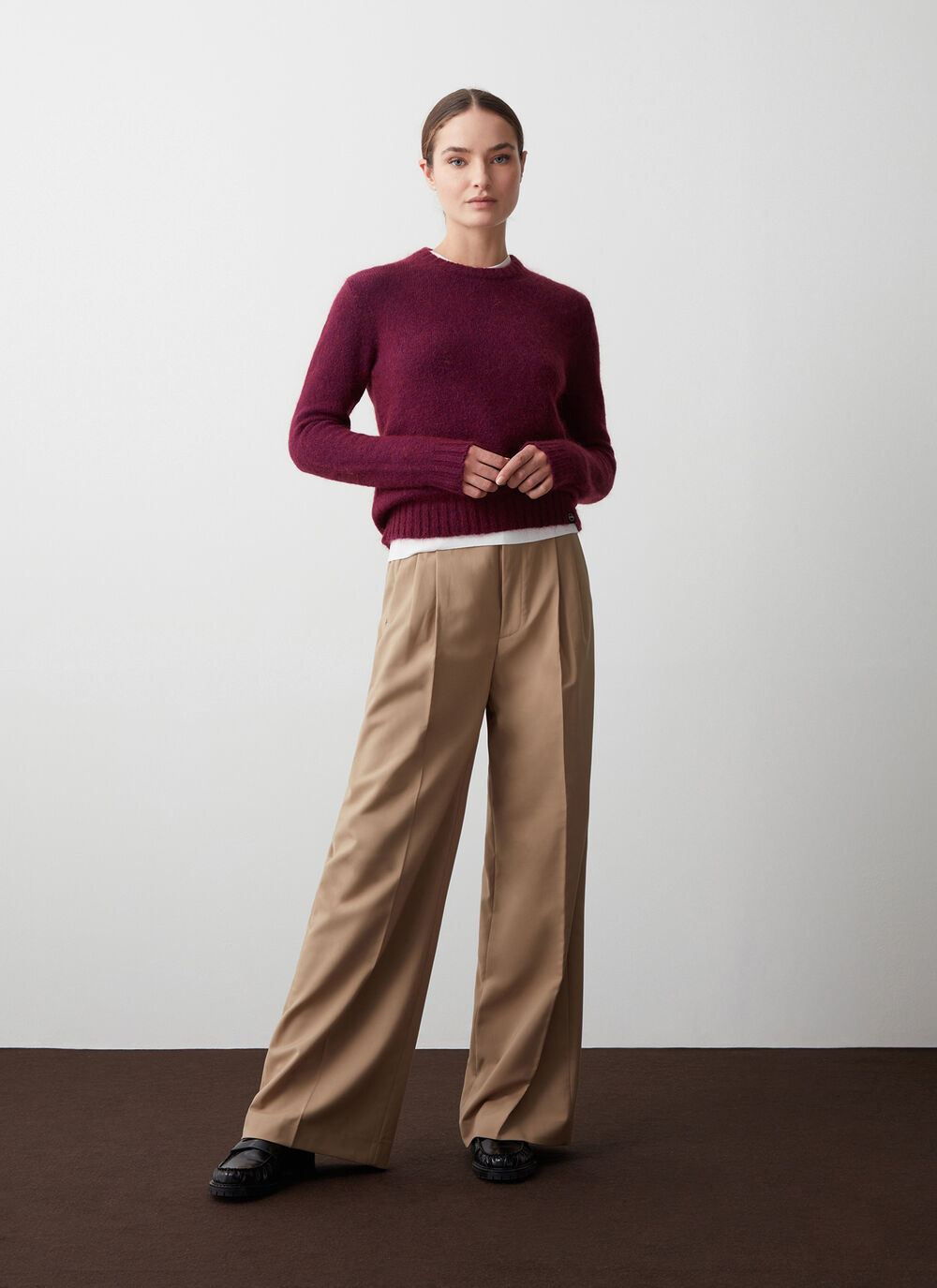 Crew-neck mohair-blend pullover image number 1