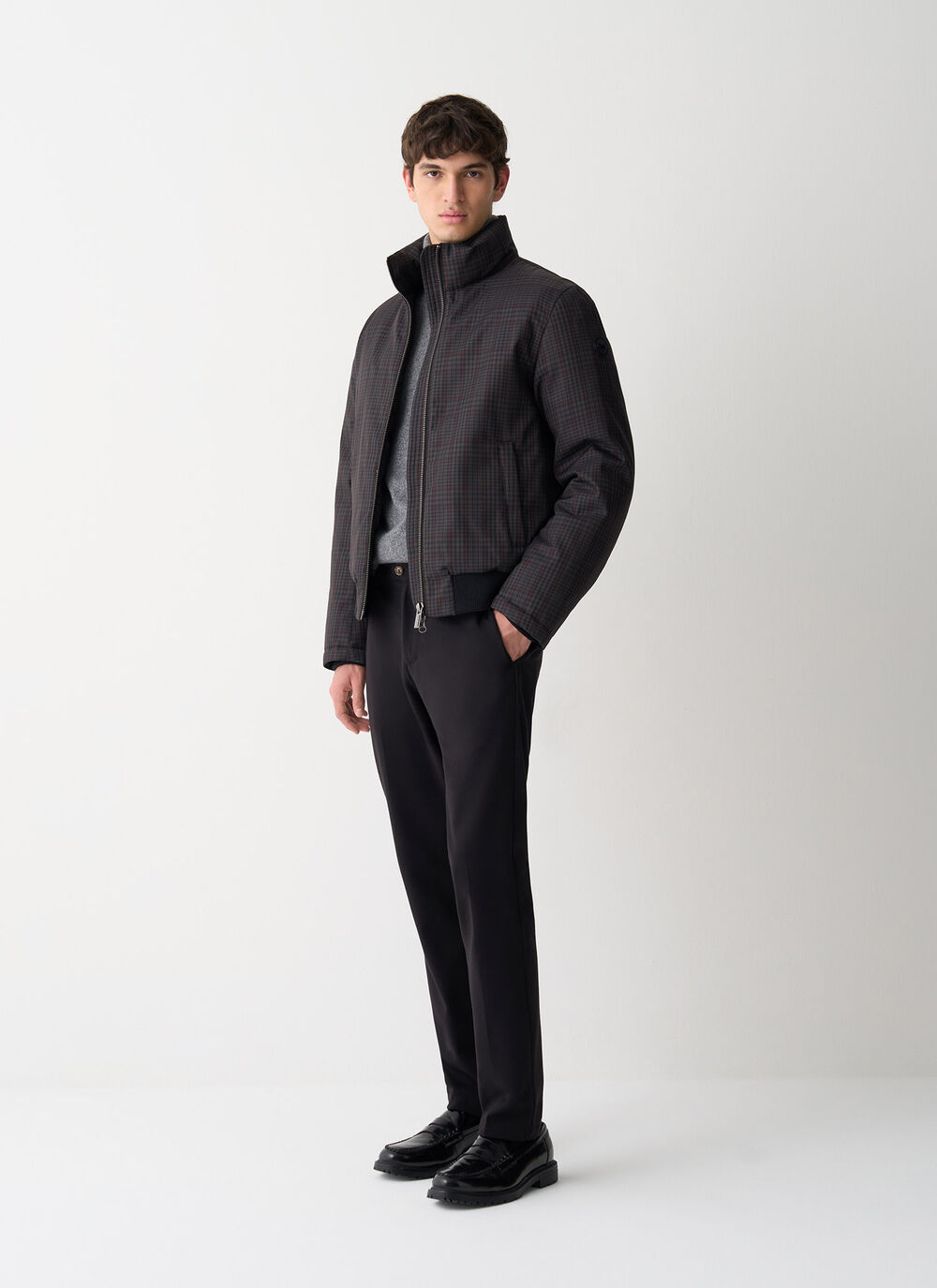 Check down bomber jacket image number 0