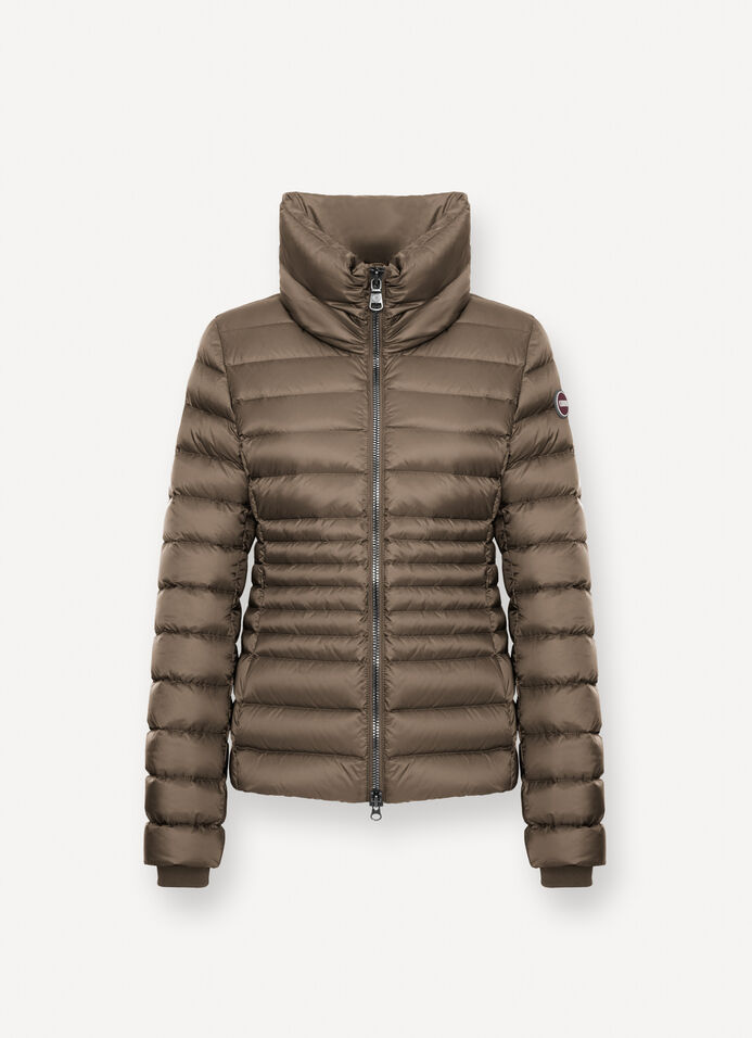Fitted down jacket with knit cuffs image number 4