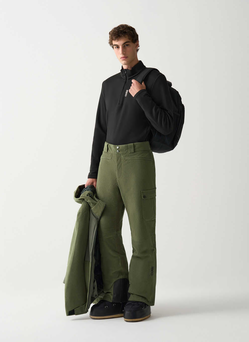 Padded corduroy ski pants image number 0