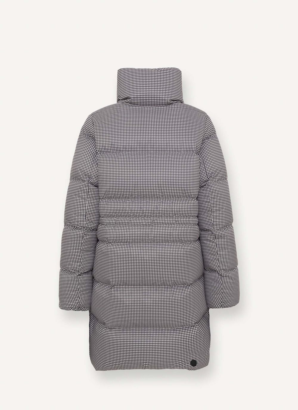 Houndstooth-print down jacket with high collar image number 5