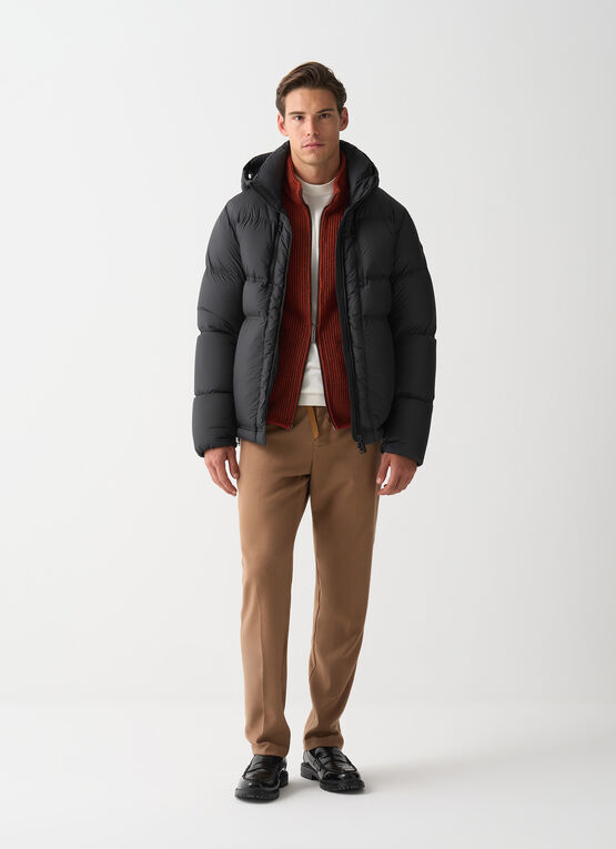 Puffy down jacket with hood