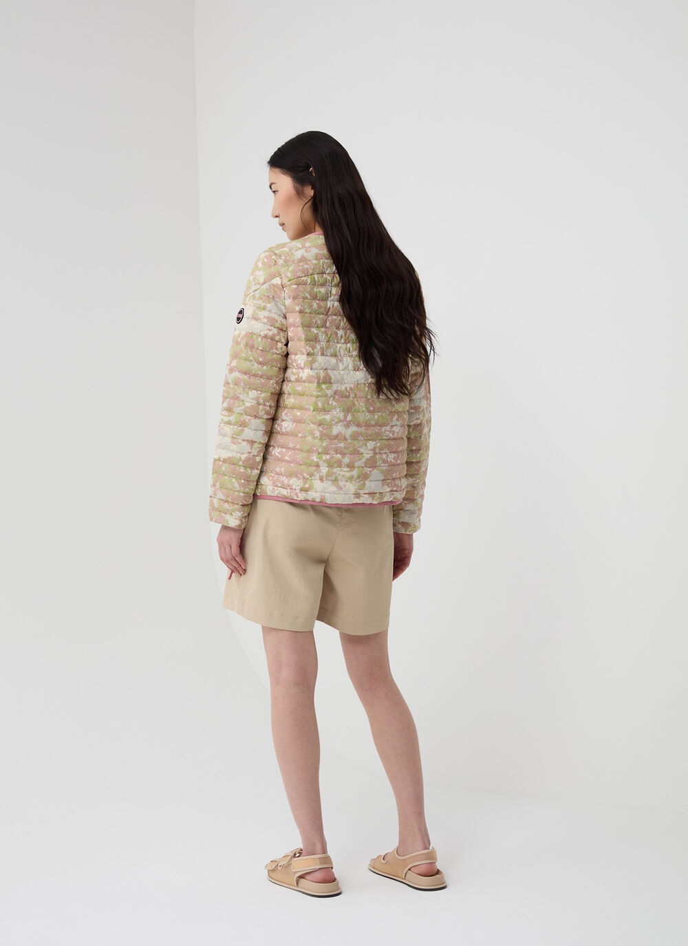 Pixelated camouflage down jacket image number 3