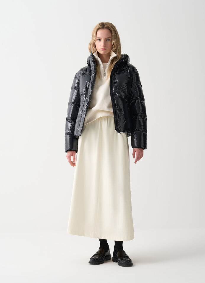 Glossy hooded down jacket image number 0