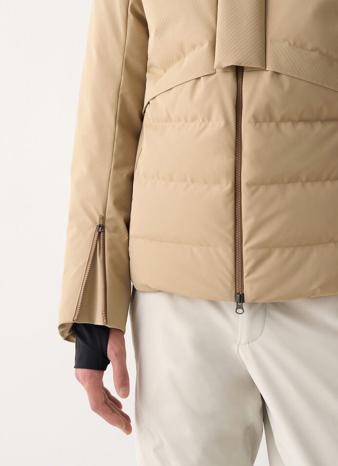 3D-effect padded ski jacket with seamless neck warmer image number 2