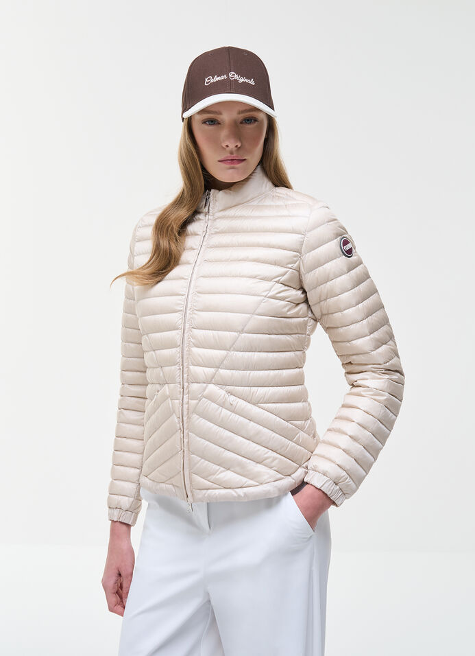 Light down jacket with flared hem