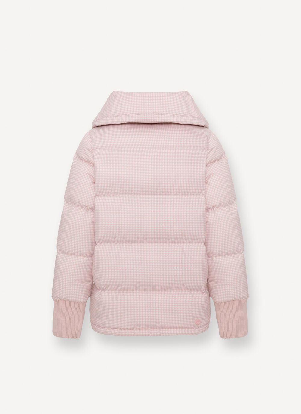 Houndstooth down jacket with knit cuffs image number 5