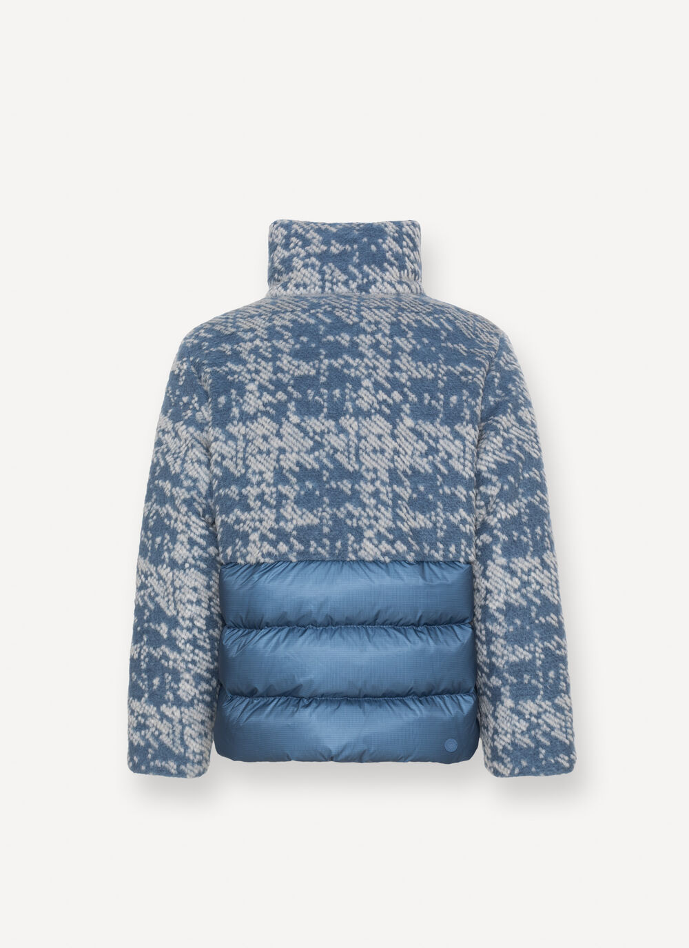 Jacquard down jacket with enveloping collar image number 4