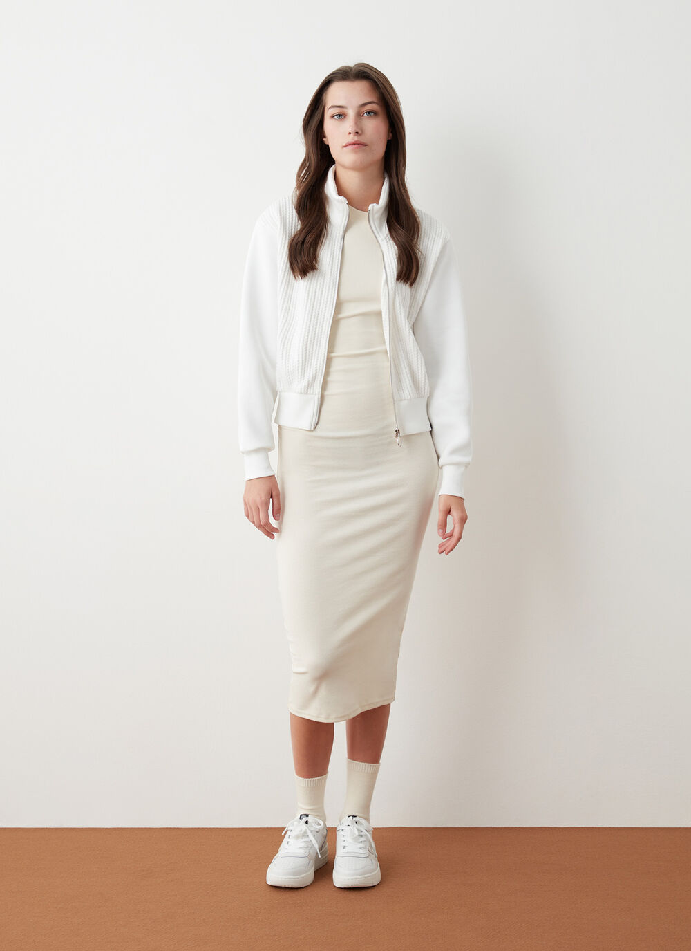 Cable-knit zip-up sweatshirt image number 1