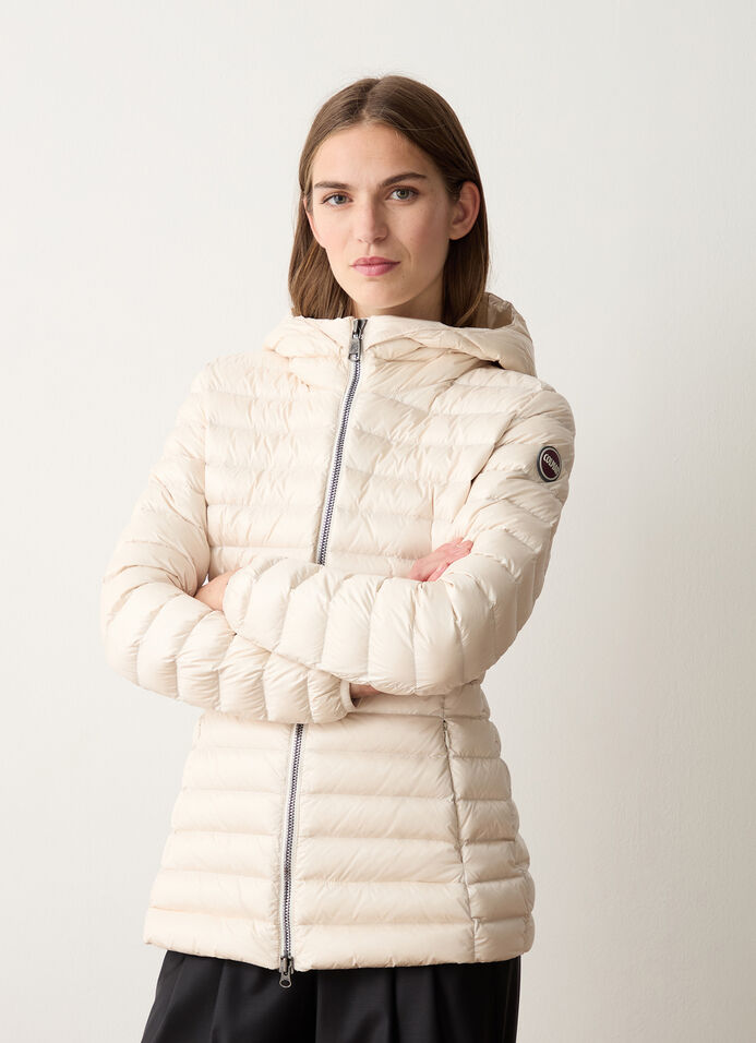 Fitted down jacket with hood image number 0
