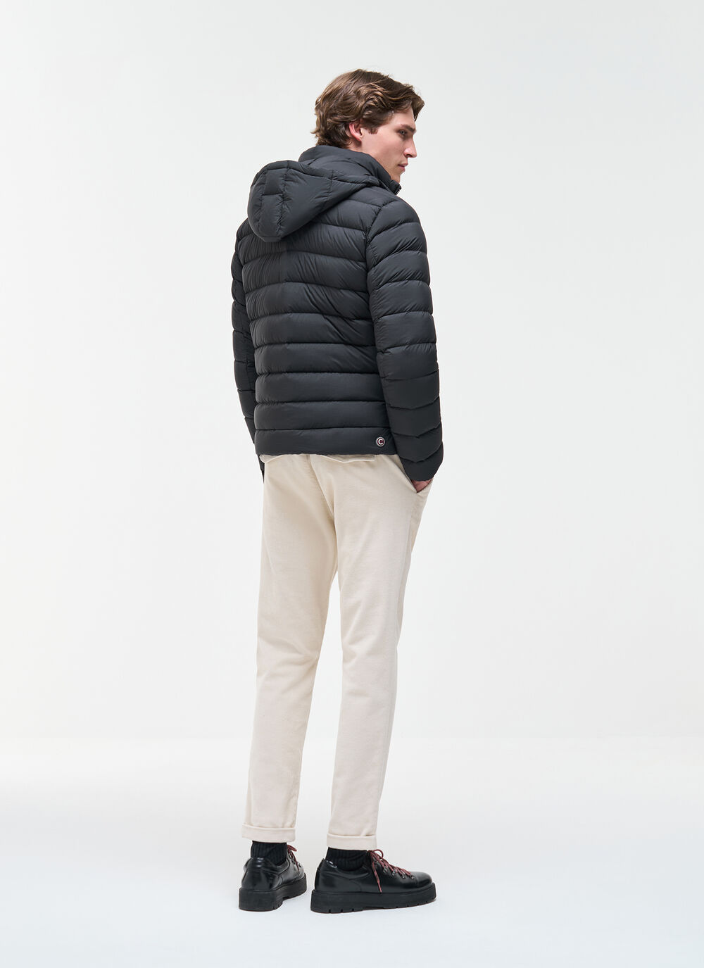 Down jacket with detachable hood