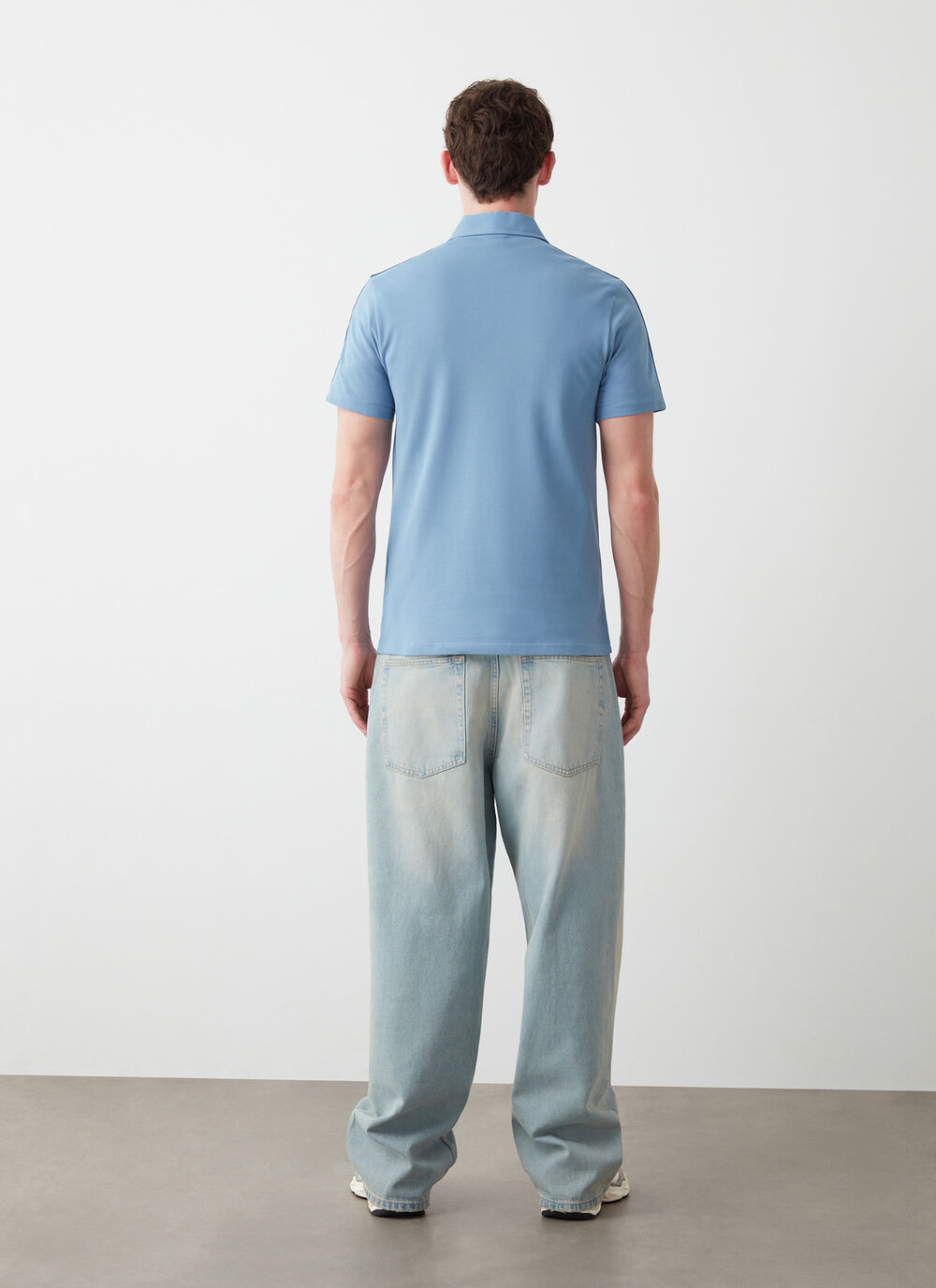 Two-tone piqu&eacute; polo-shirt image number 3