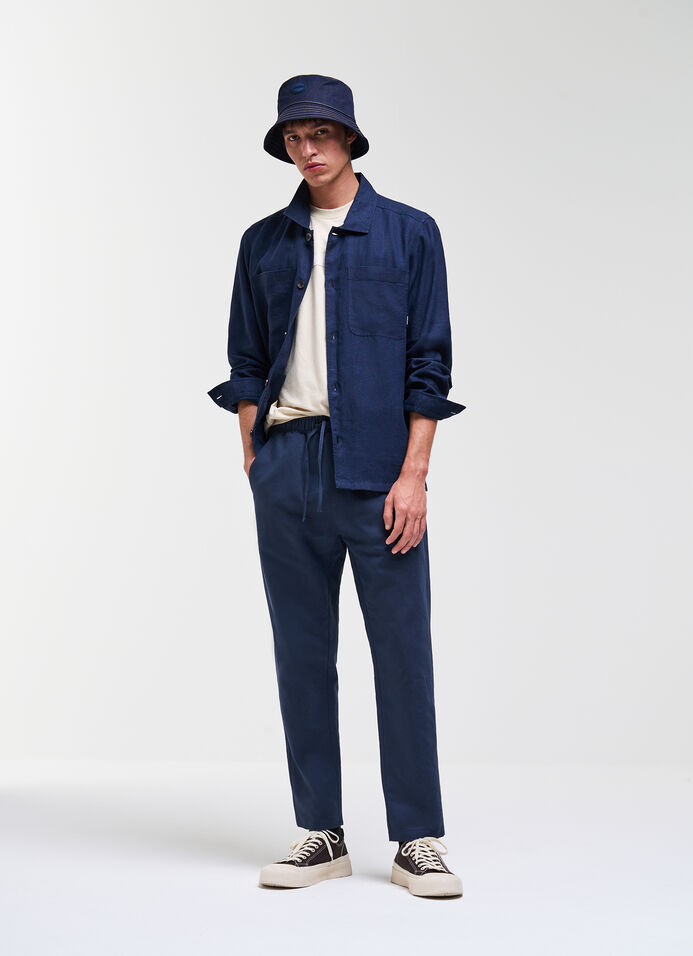 Pantaloni con coulisse in lino