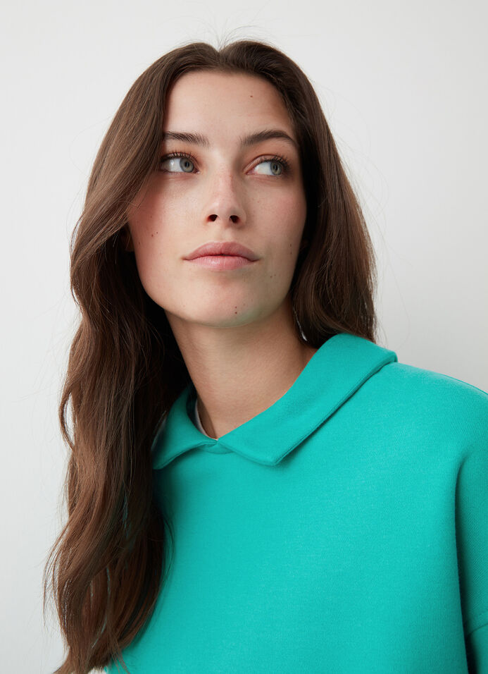 Sweatshirt with collar and darts image number 2