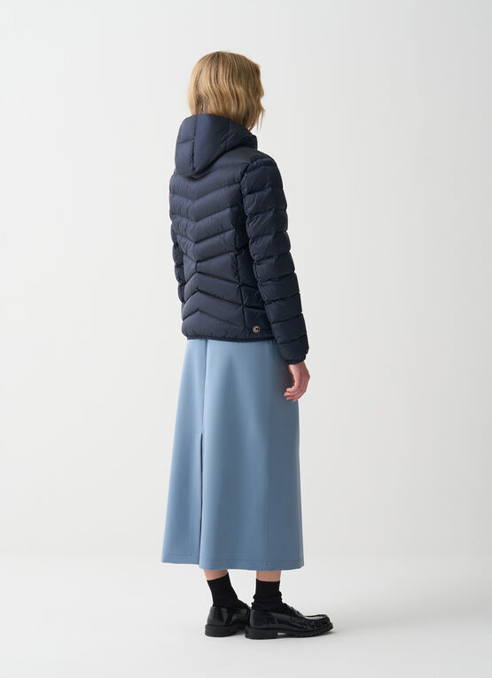 Quilted down jacket with hood
