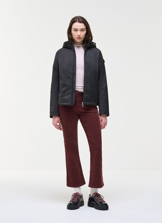Lightweight wadded hooded jacket