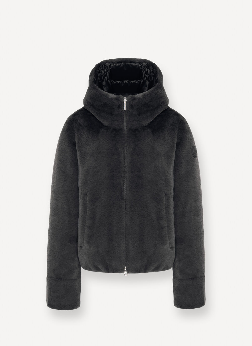 Reversible faux fur down jacket image number 5