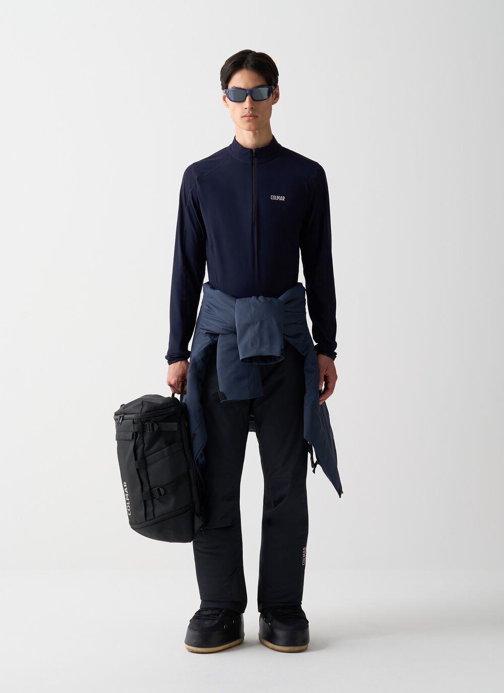 Thermal stretch ski jumper with half-zip image number 1