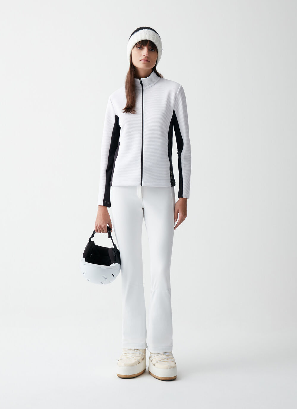 Full-zip jacquard ski fleece image number 1