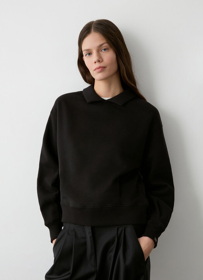 Sweatshirt with collar and darts image number 0